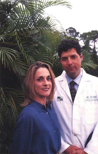THE SURVIVOR - Shannon Kellum and her oncologist, Dr. Mark Rubin, standing outside his clinic in Bonita Springs, near Naples, Florida, January 2002.
